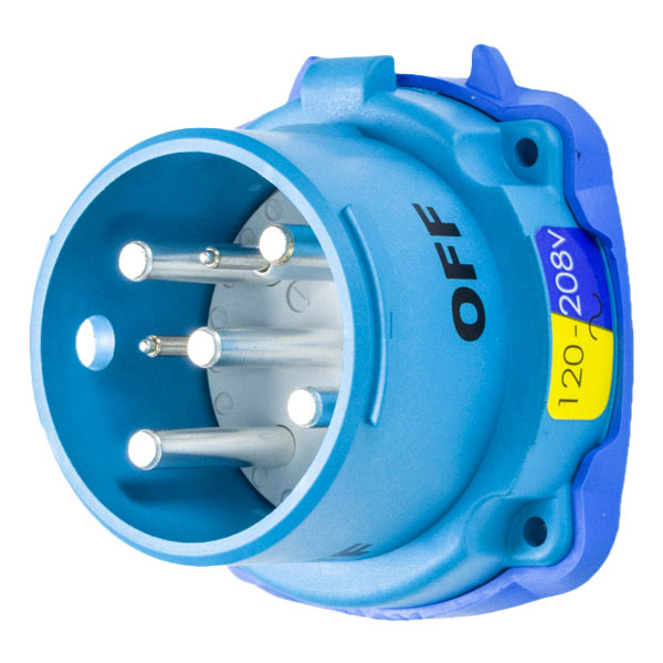33-38167-972 - DS30 INLET POLY BLUE SIZE 3 TYPE 3R 3P+N+G 30A 120/208 VAC 60 Hz +2 AUX